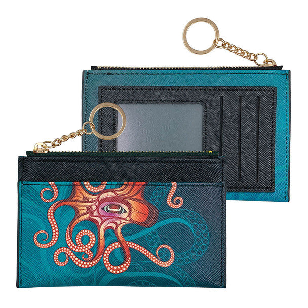 Native Northwest Octopus (Nuu) Zippered Card Wallet