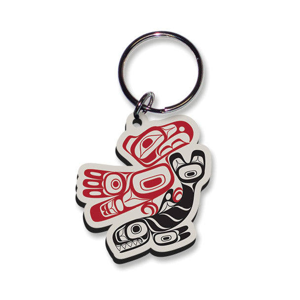 Native Northwest Thunderbird and Orca Keychain