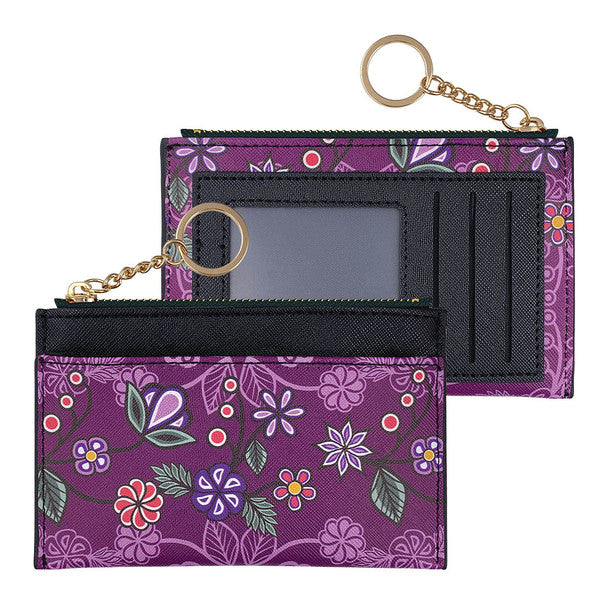 Native Northwest Ojibwe Florals Zippered Card Wallet