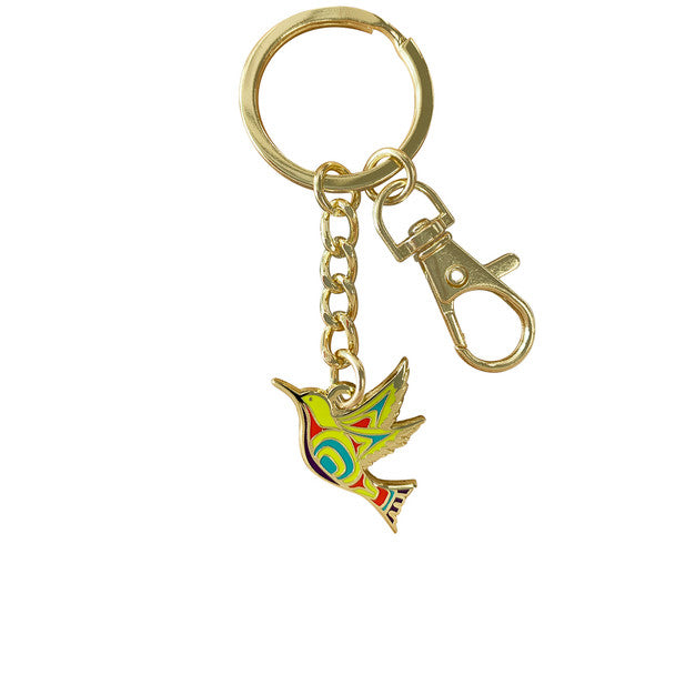 Native Northwest Hummingbird (Green) Enamel Keychain