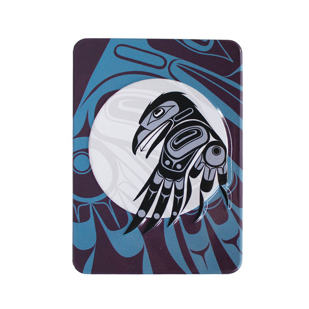 Native Northwest Raven Moon Embossed Metal Magnet