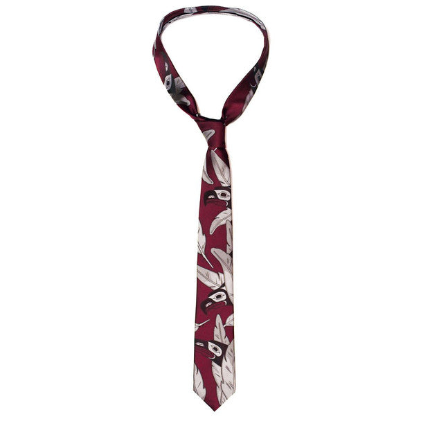 Native Northwest Raven and Eagle Feathers Polyester Woven Tie