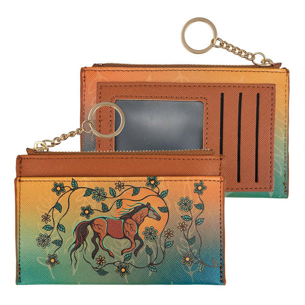 Native Northwest Horse (Bebezhigooganzhii) Zippered Card Wallet