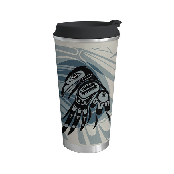 Native Northwest Raven Moon Art Travel Mug