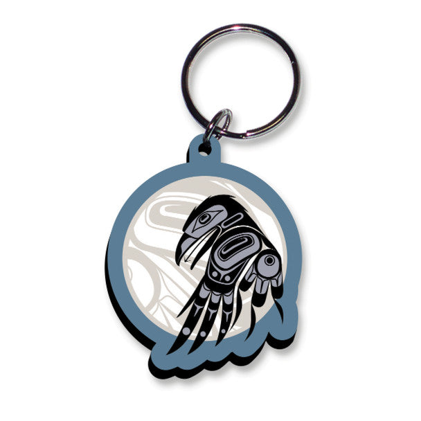 Native Northwest Raven Moon Keychain