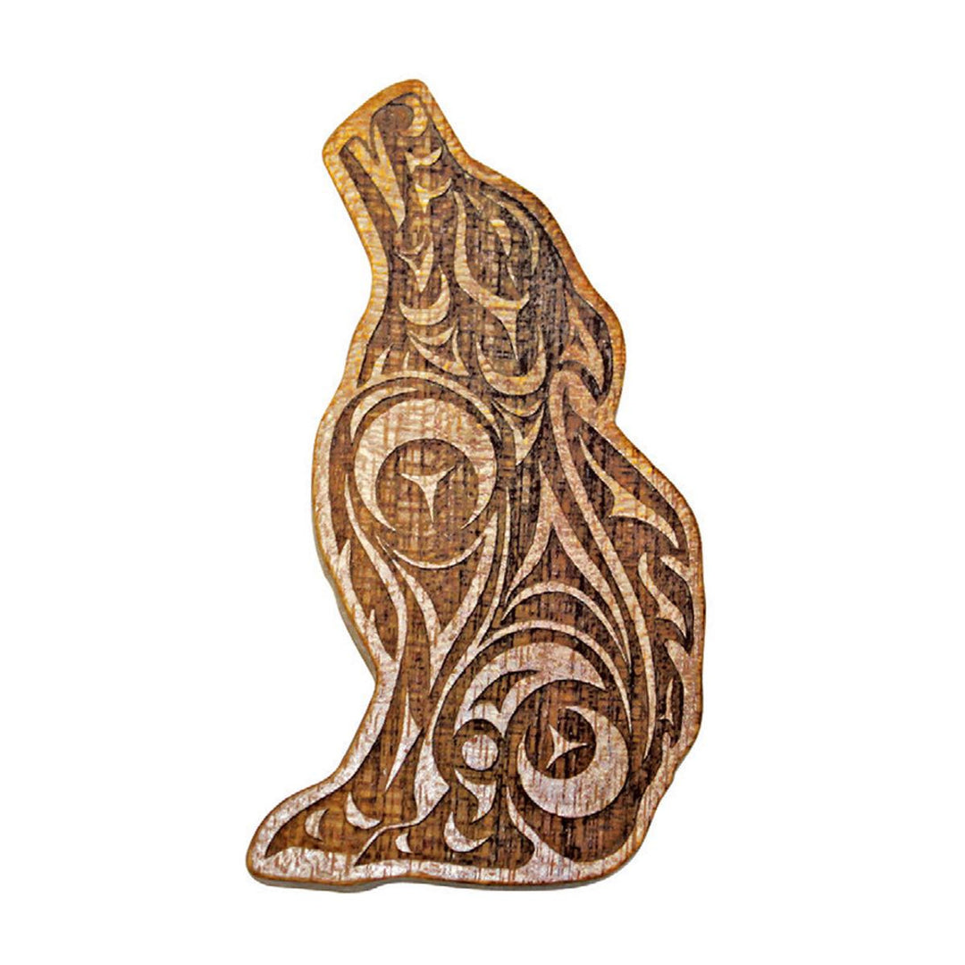 Native Northwest Wolf Spirit Wood Magnet
