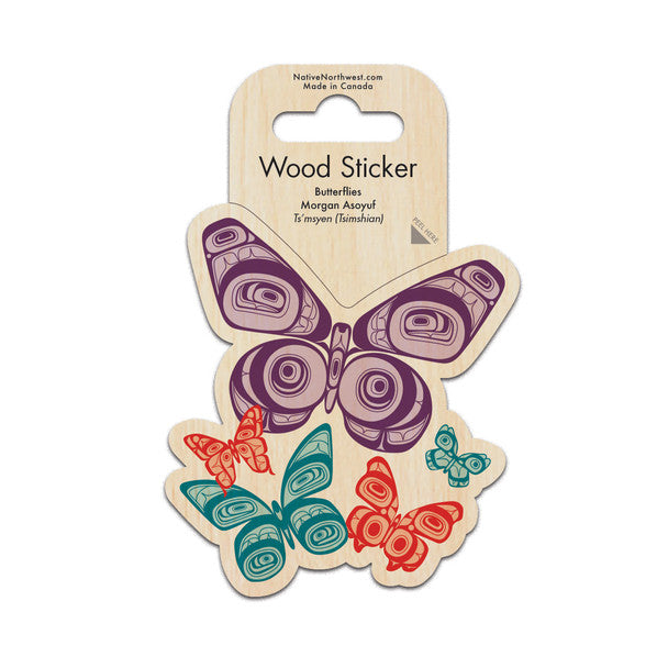 Native Northwest Butterflies Wood Sticker