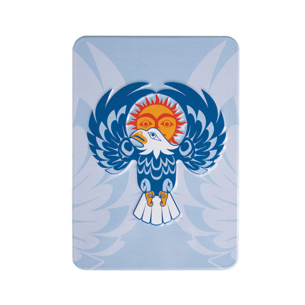Native Northwest Eagle Sun Embossed Metal Magnet