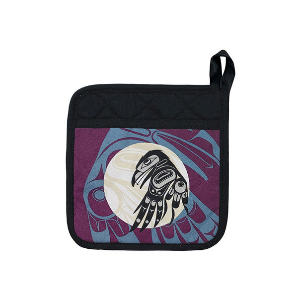 Native Northwest Raven Moon Potholder