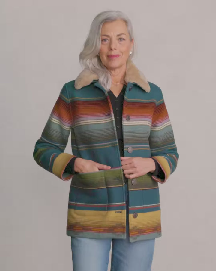 Pendleton Women's Brownsville Coat Tumalo Teal