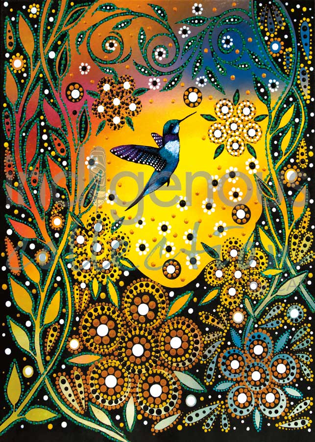 CAP Hummingbird and Flowers Art Plaque