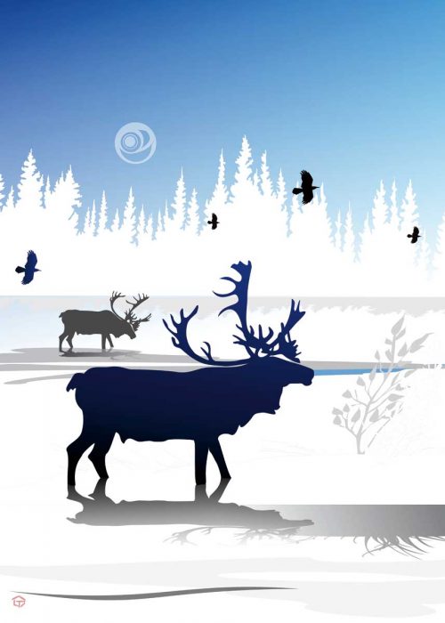 CAP Caribou Winter Art Card