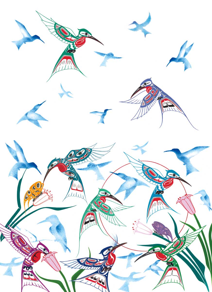 CAP Garden of Hummingbirds Microfibre Tea Towel