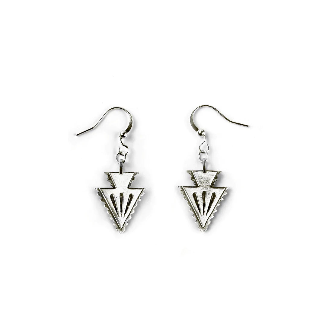 Eighth Generation Silver Arrowhead Earrings