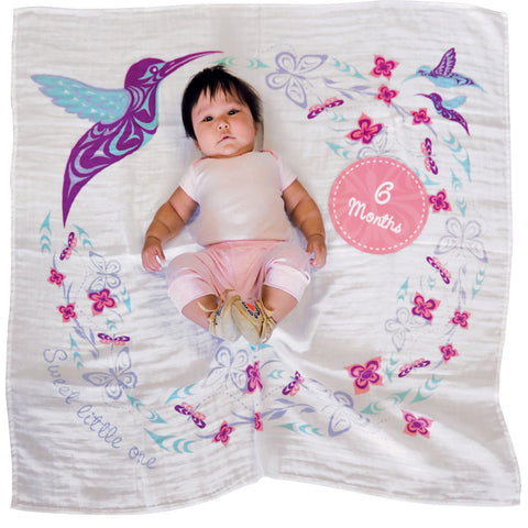 Native Northwest Baby Blanket & Milestone Hummingbird Set