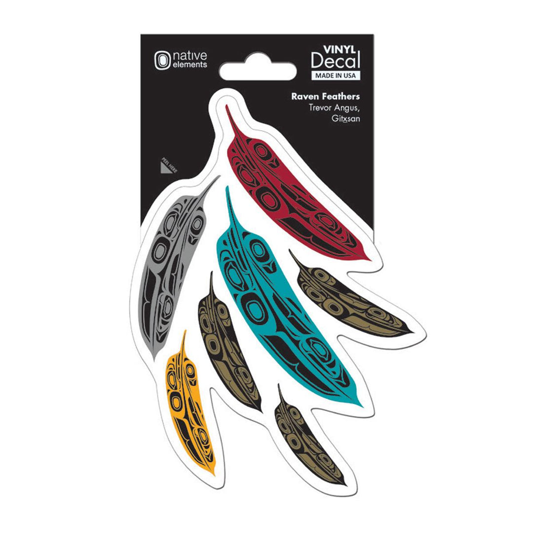 Native Northwest Raven Feathers Premium Decal