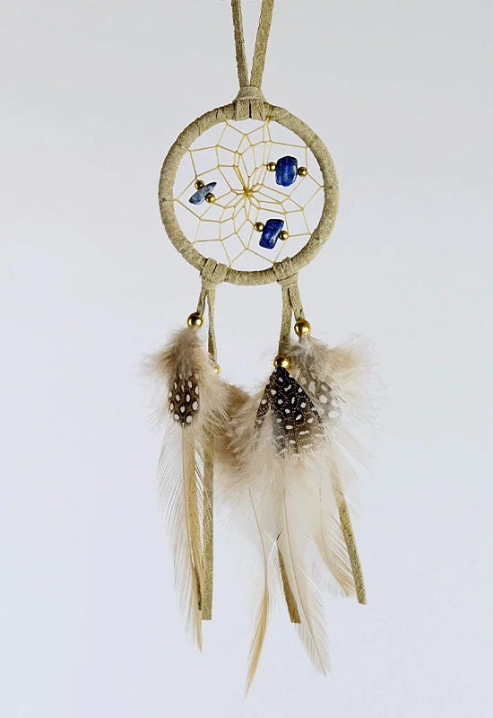 Monague 2" Tan Dreamcatcher w/Semi Precious Stones