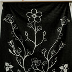 MINI TIPI Black & White Woodland Floral Panel Blanket