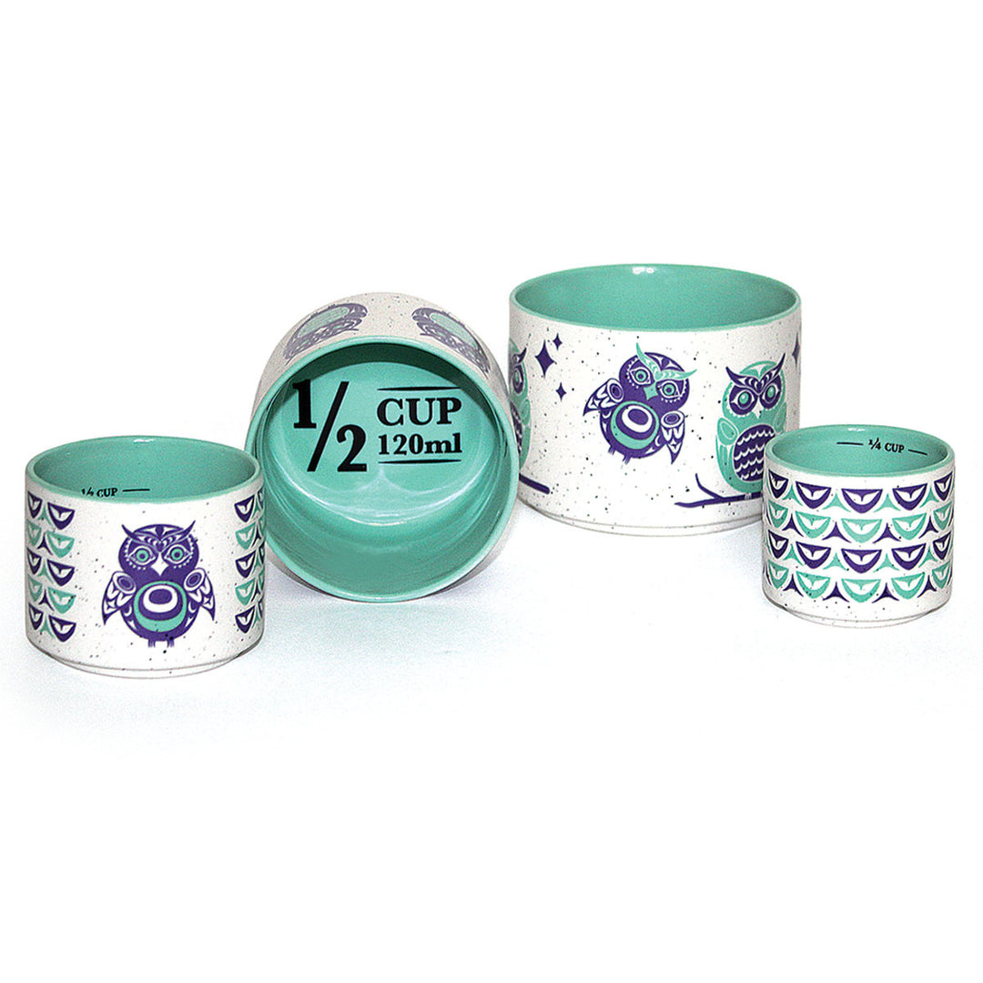 Native Northwest Owl Ceramic Measuring Cups