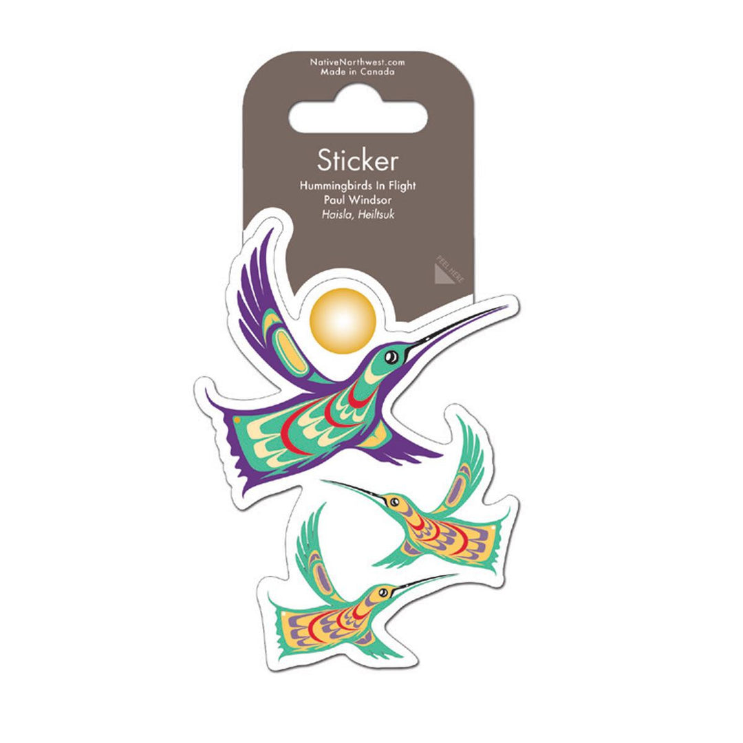 Native Northwest Hummingbirds in Flight Sticker