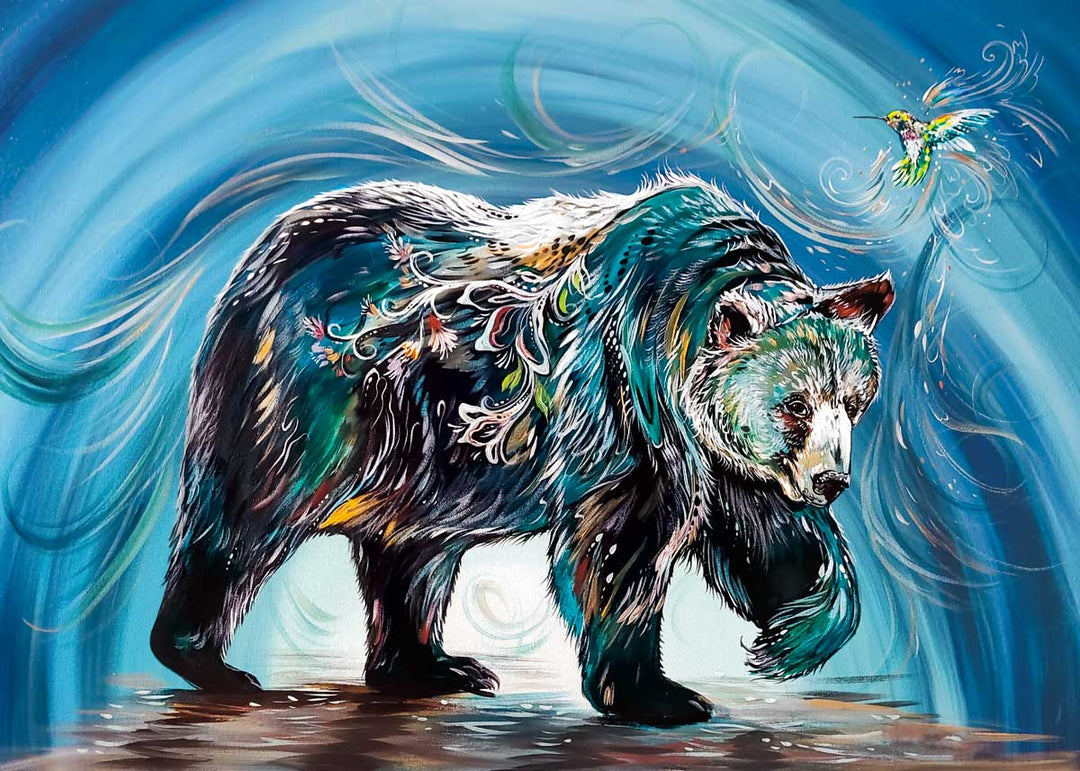CAP Bear With Hummingbird Art Card