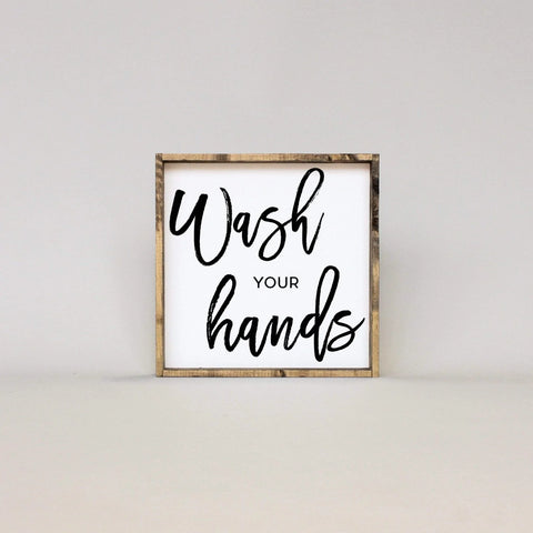 "Wash Your Hands" Wood Sign by william rae designs