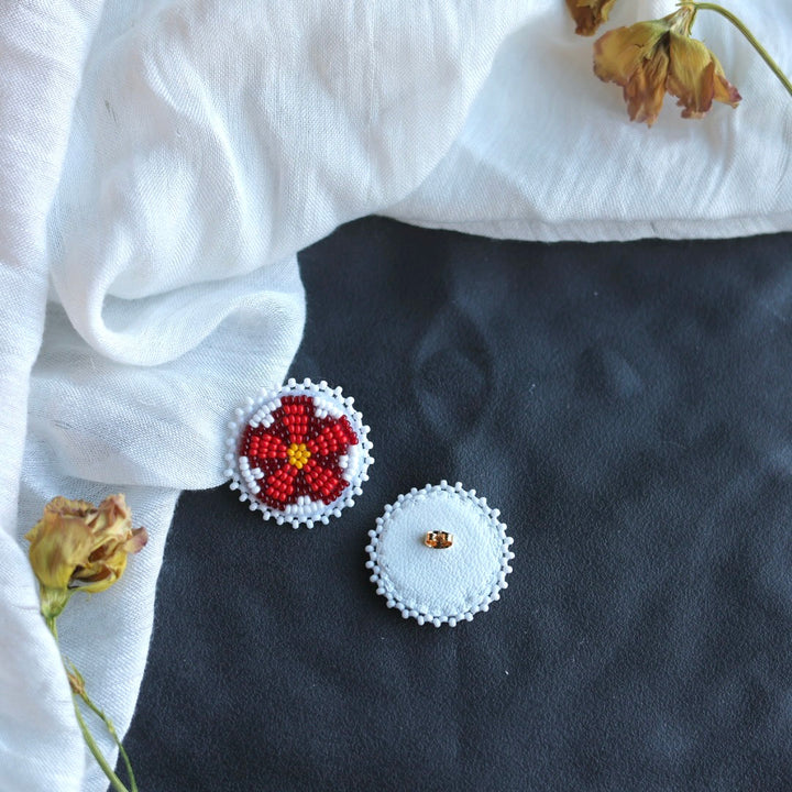 Beth Rose Designs Floral Beaded Stud Earrings