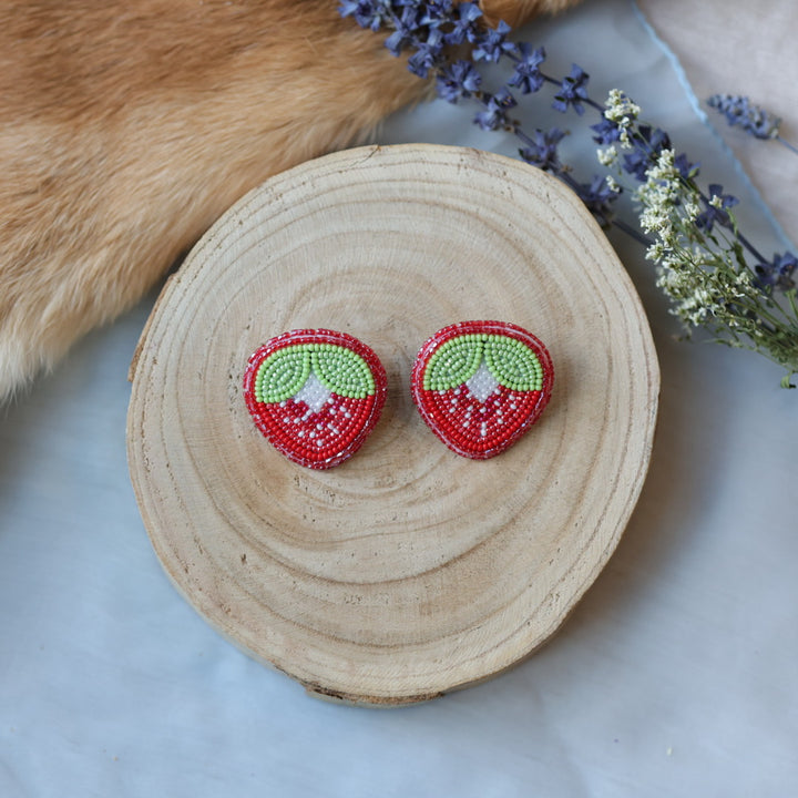 Jess S. Beaded Strawberry Earrings