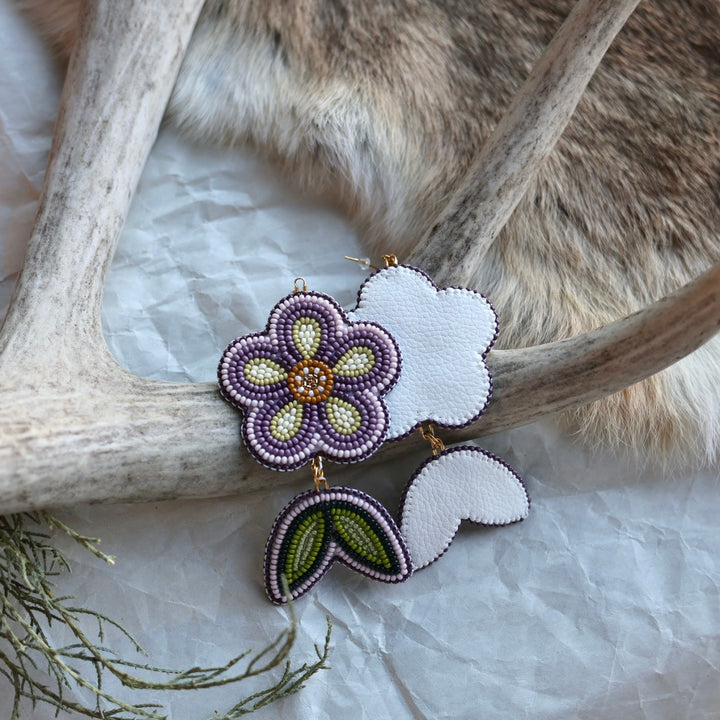 Keegan W. Tiered Five Petal Flower Earrings