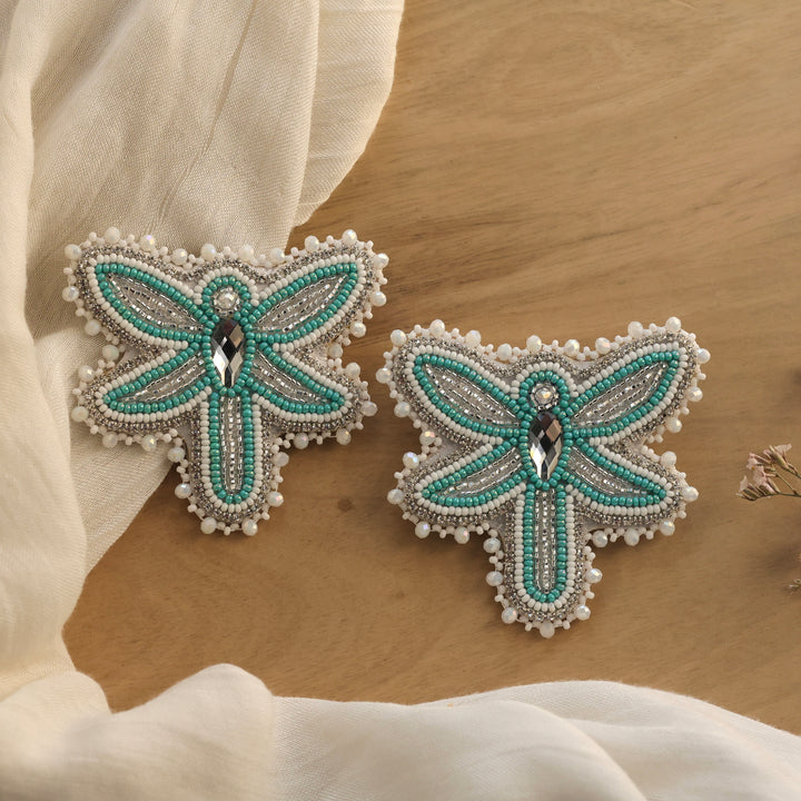 Nikki P. Large Turquoise Dragonfly Earrings