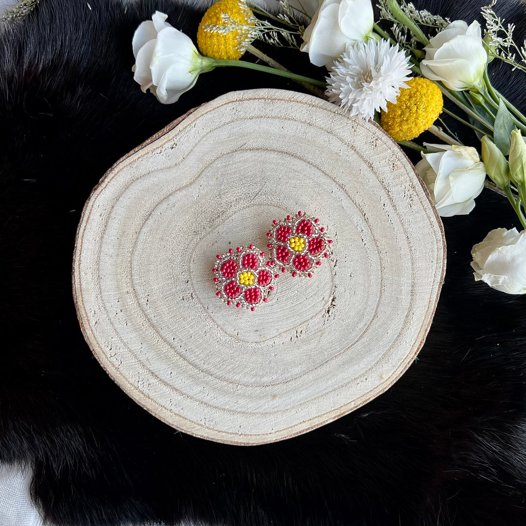 Ironstar Co. Petite Beaded Floral Earrings