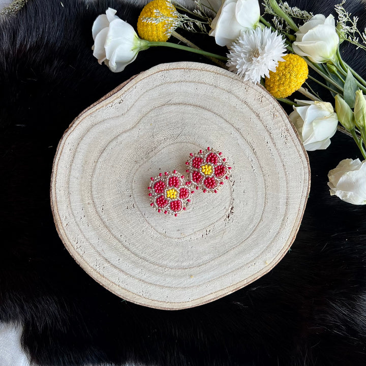 Ironstar Co. Petite Beaded Floral Earrings