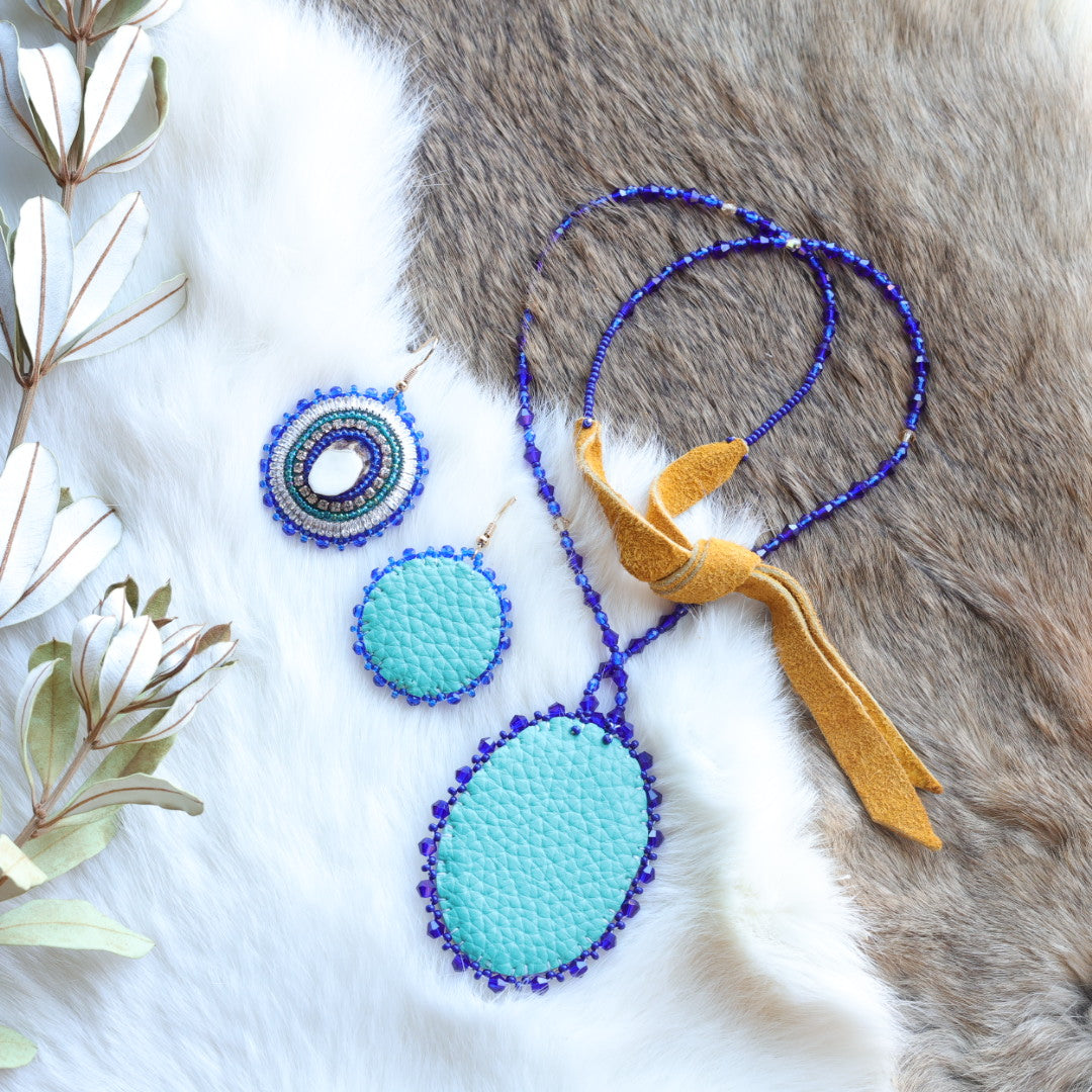 Pieces of Work by Mercedes Antler Earrings & Necklace