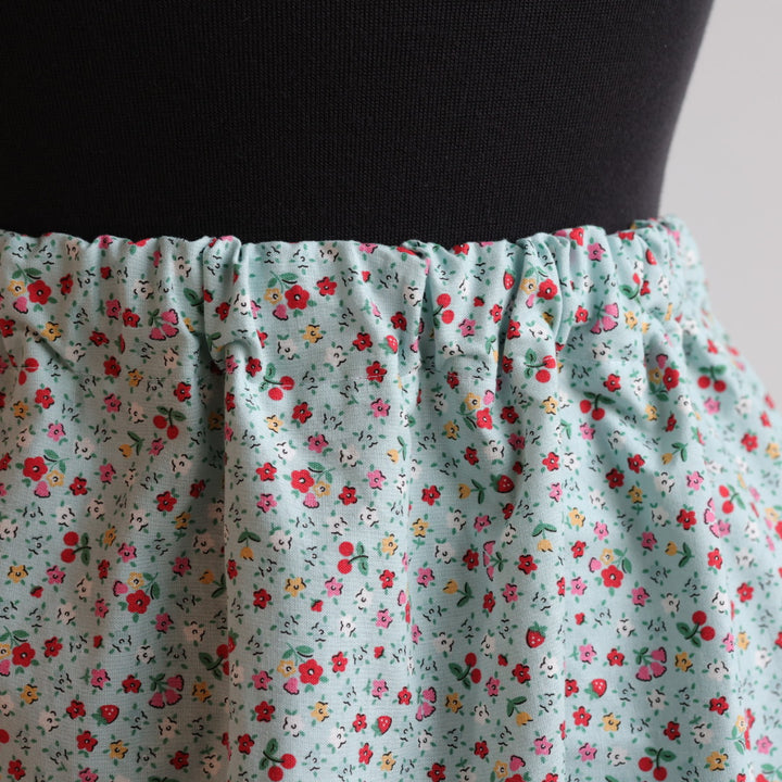 Vi's CREE-ations Blue Floral Berry Ribbon Skirt