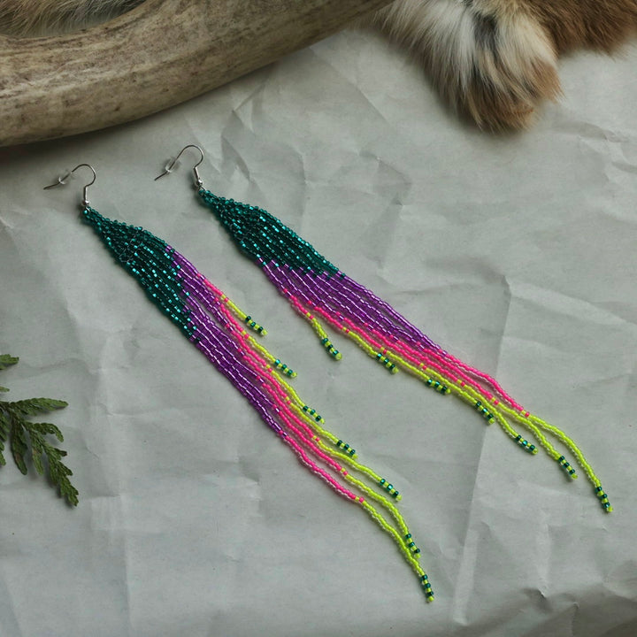 Keegan W. Extra Large Beaded Fringe Earrings