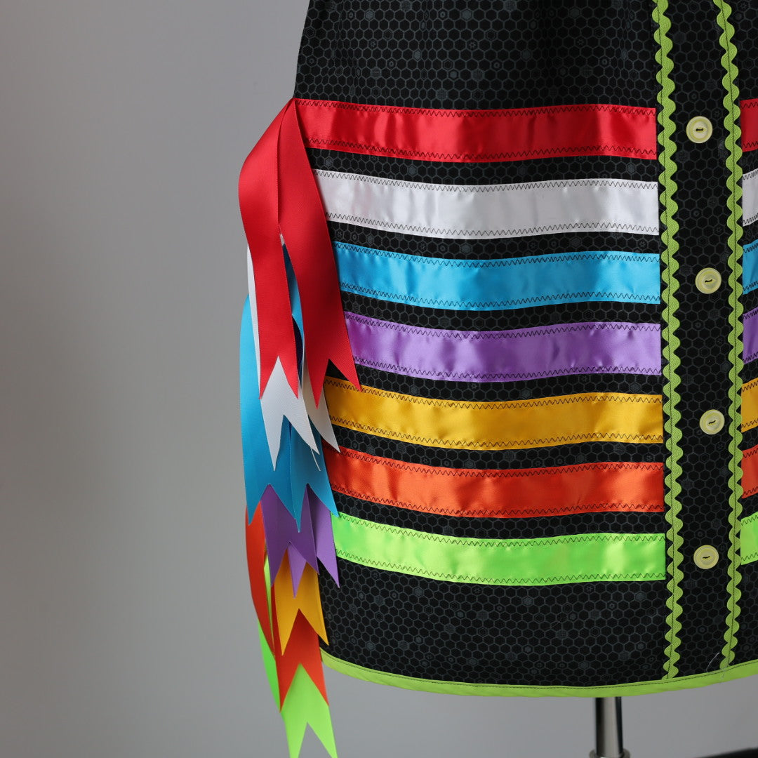 Vi's CREE-ations Button Panel Rainbow Ribbon Skirt