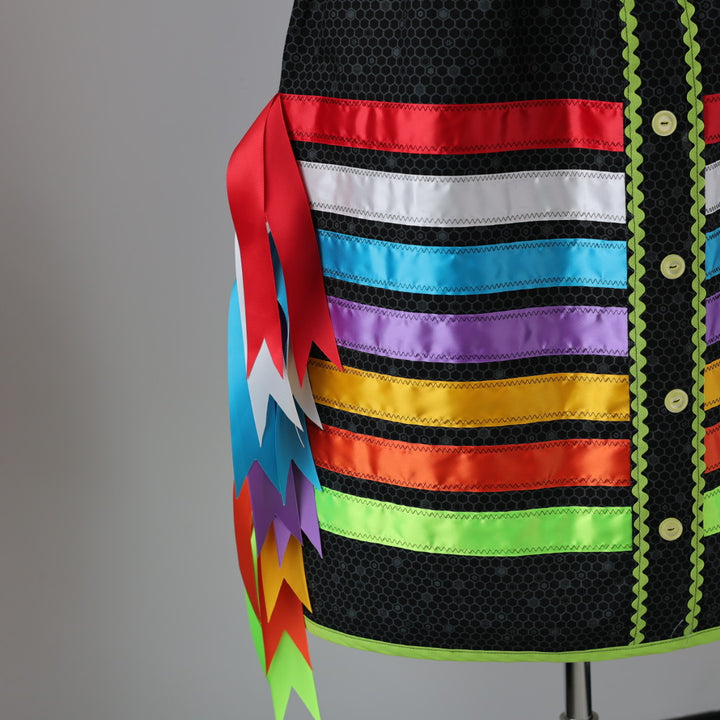Vi's CREE-ations Button Panel Rainbow Ribbon Skirt