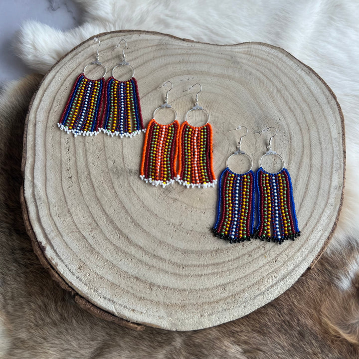 The Beaded Fringe Métis Sash Earrings