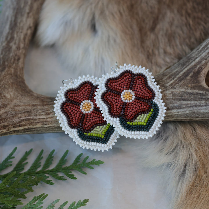 Keegan W. Moody Wild Rose Beaded Floral Earrings