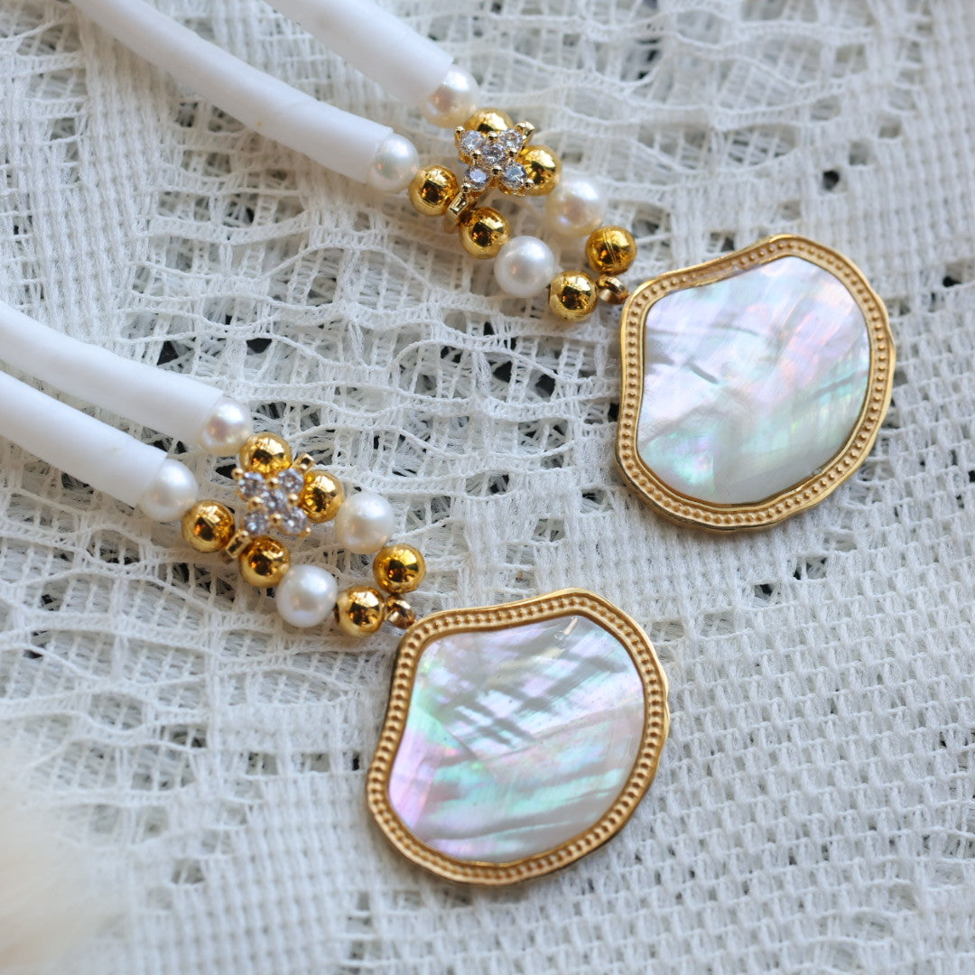 Prairie Sage Beadwork Dentalium Earring & Necklace