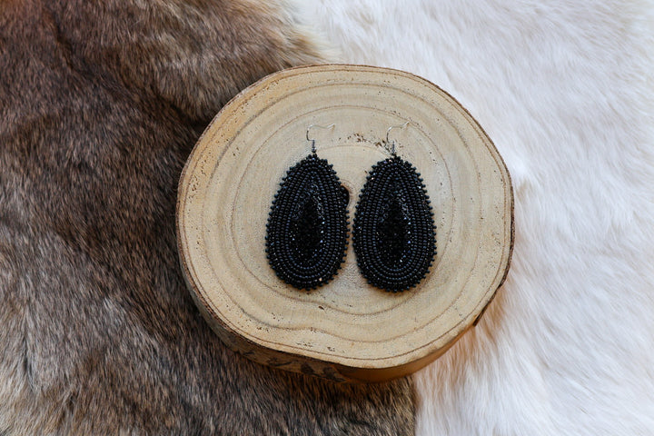 Nikki P. Black Tear Drop Earrings