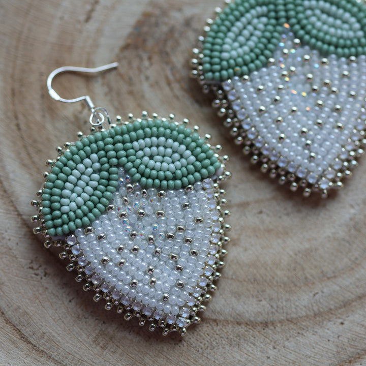 Prairie Sage Beadwork Beaded Strawberry Earrings