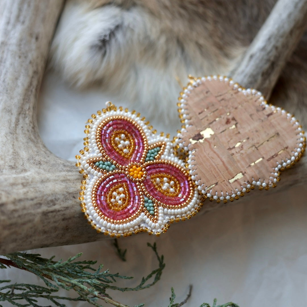 Keegan W. Pink Three Petal Floral Earrings