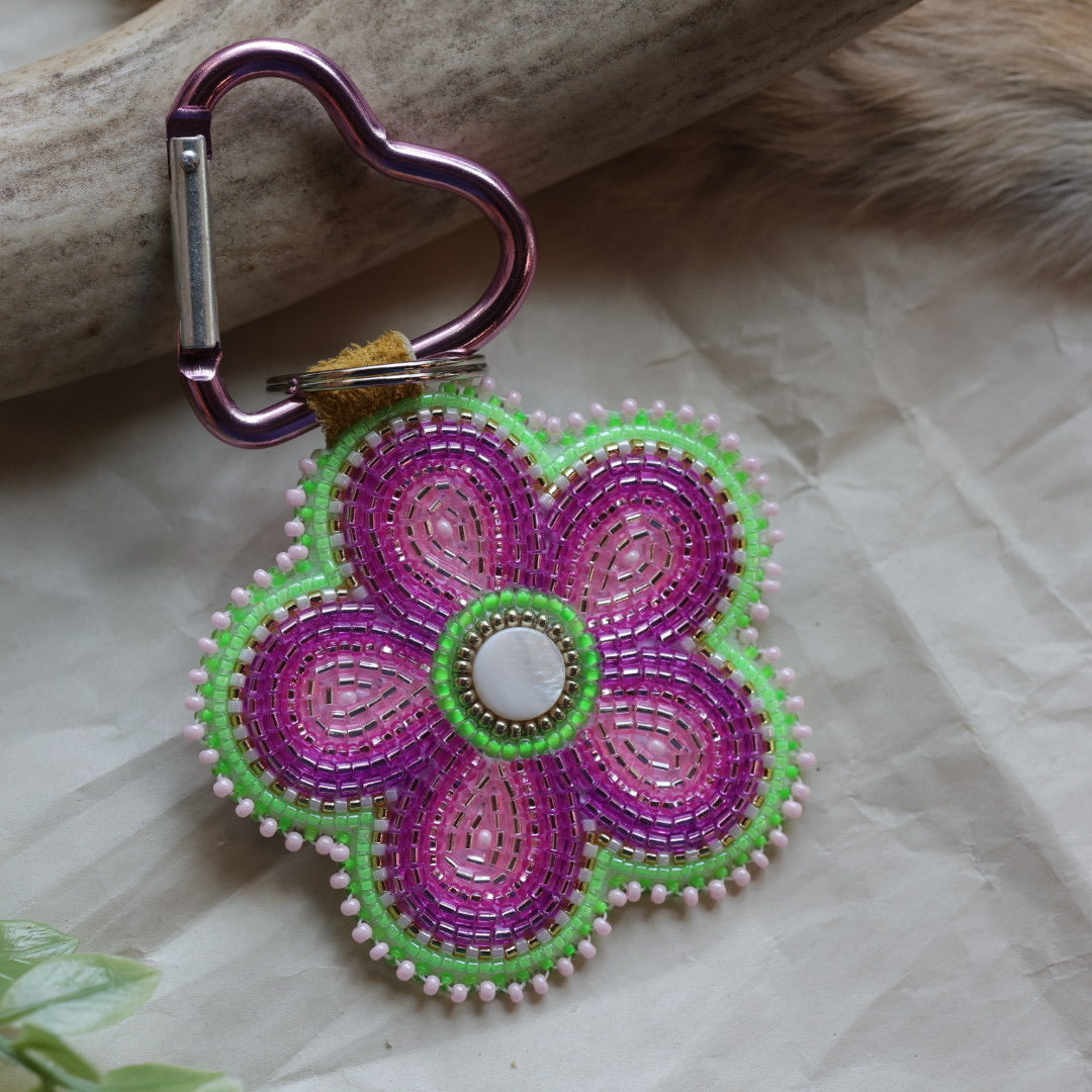 Keegan W. Floral Beaded Bag Charms/Keychains