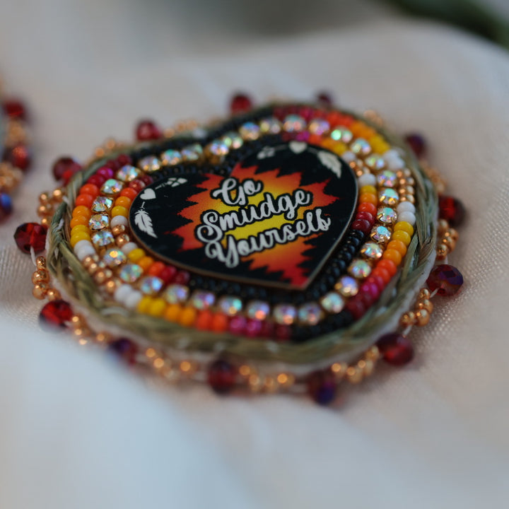 Prairie Beads Go Smudge Yourself Sweetgrass Earrings