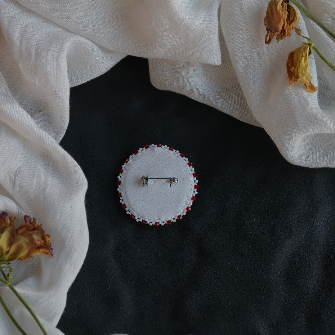 Beth Rose Designs Fire Beaded Brooch