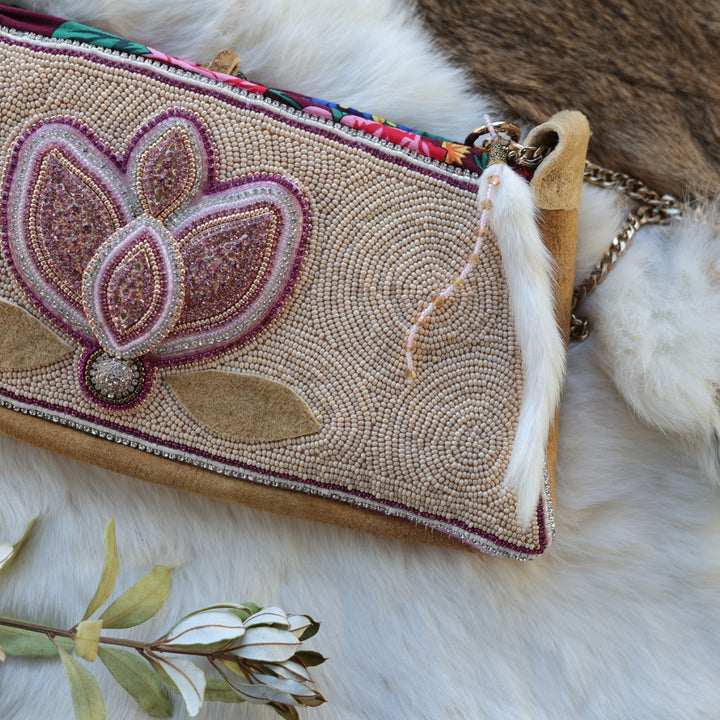 Mercedes G. Smoked Moose Hide Beaded Purse