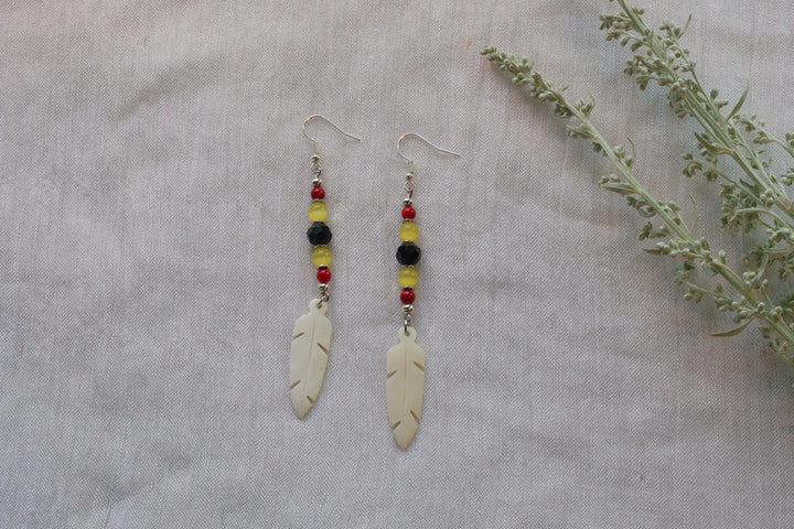 Helen H. Bone Feather Earrings Assorted