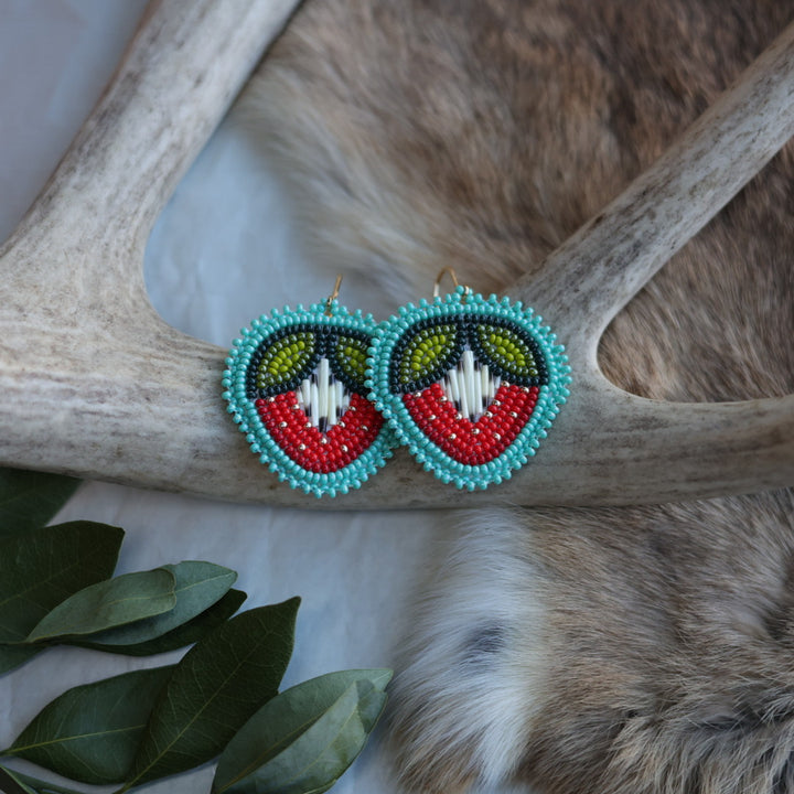 Keegan W. Quill & Beaded Heartberry Drop Earrings