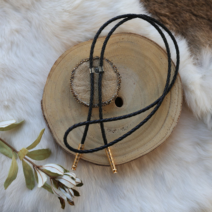 Mercedes G. Grouse Beaded Bolo Tie